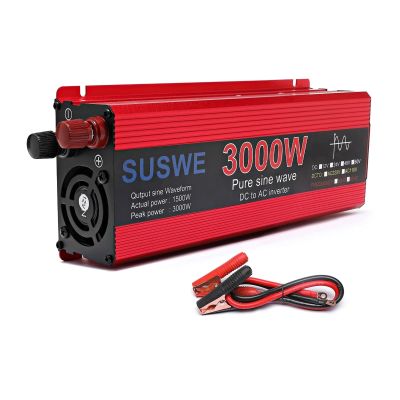 JDOUNFMO Pure Sine Wave Inverter DC 12v/24v to AC 220V 1000W 2000W 2200W 3000W Power Converter Dual Voltage LED Display Solar Inverter (Color : 3000W, Size : 24V_220V)