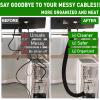20FT Split Cable Management Sleeve Wire Loom Tubing Cord Protector for High-Temperature Automotive Harness Wires and Home Cable Management,Self-Wrapping Braided Cord Covers (1/2 Inch) view 4