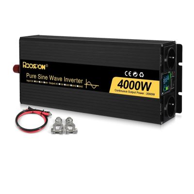 JDOUNFMO Pure Sine Wave Solar Power Inverter 12v 220v 5000w 6000W 4000W DC AC 50/60Hz Voltage Converter Car Inverter European Sockets (Color : 4000W, Size : 12V 17V_220-240V 50 60HZ)