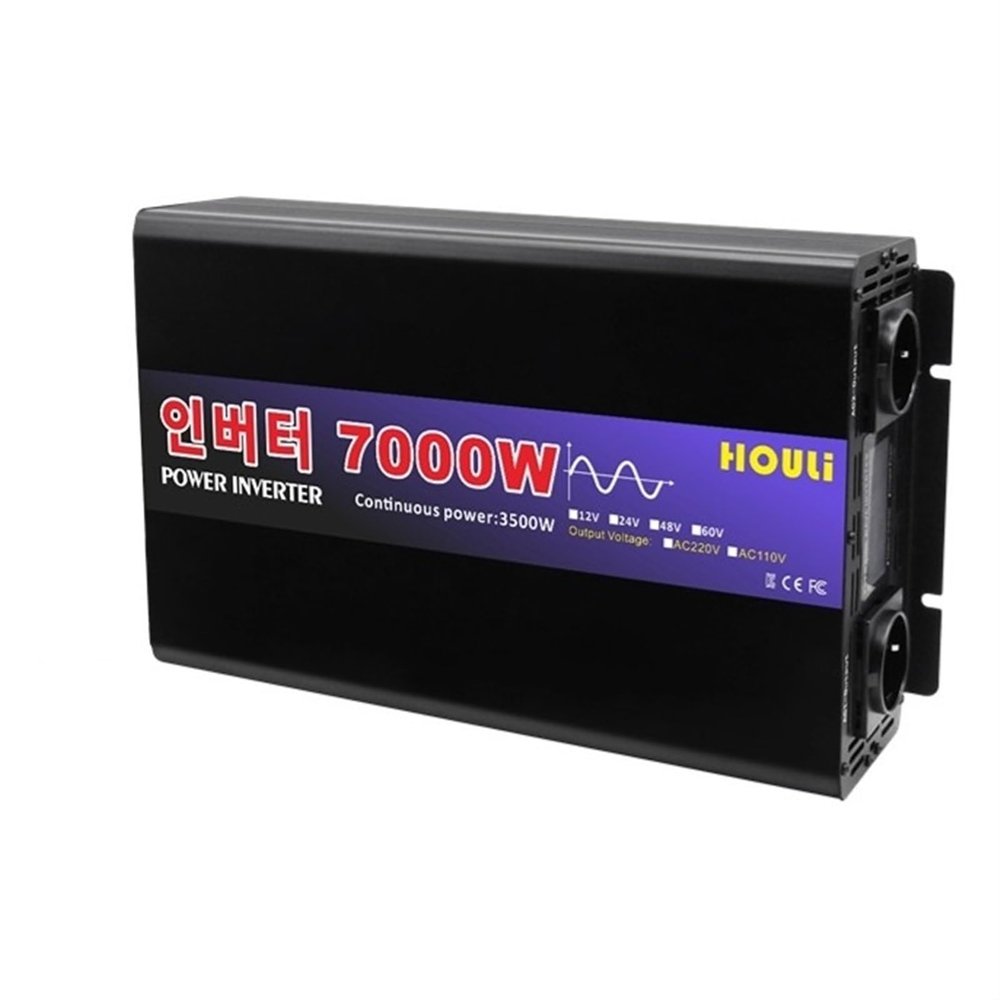 JZRYQJGJ 5000W 7000W Pure Sine Wave Inverter DC to AC Inversor 60HZ Solar Power Inverter for Car (Color : EU-4000W-12V-220V)