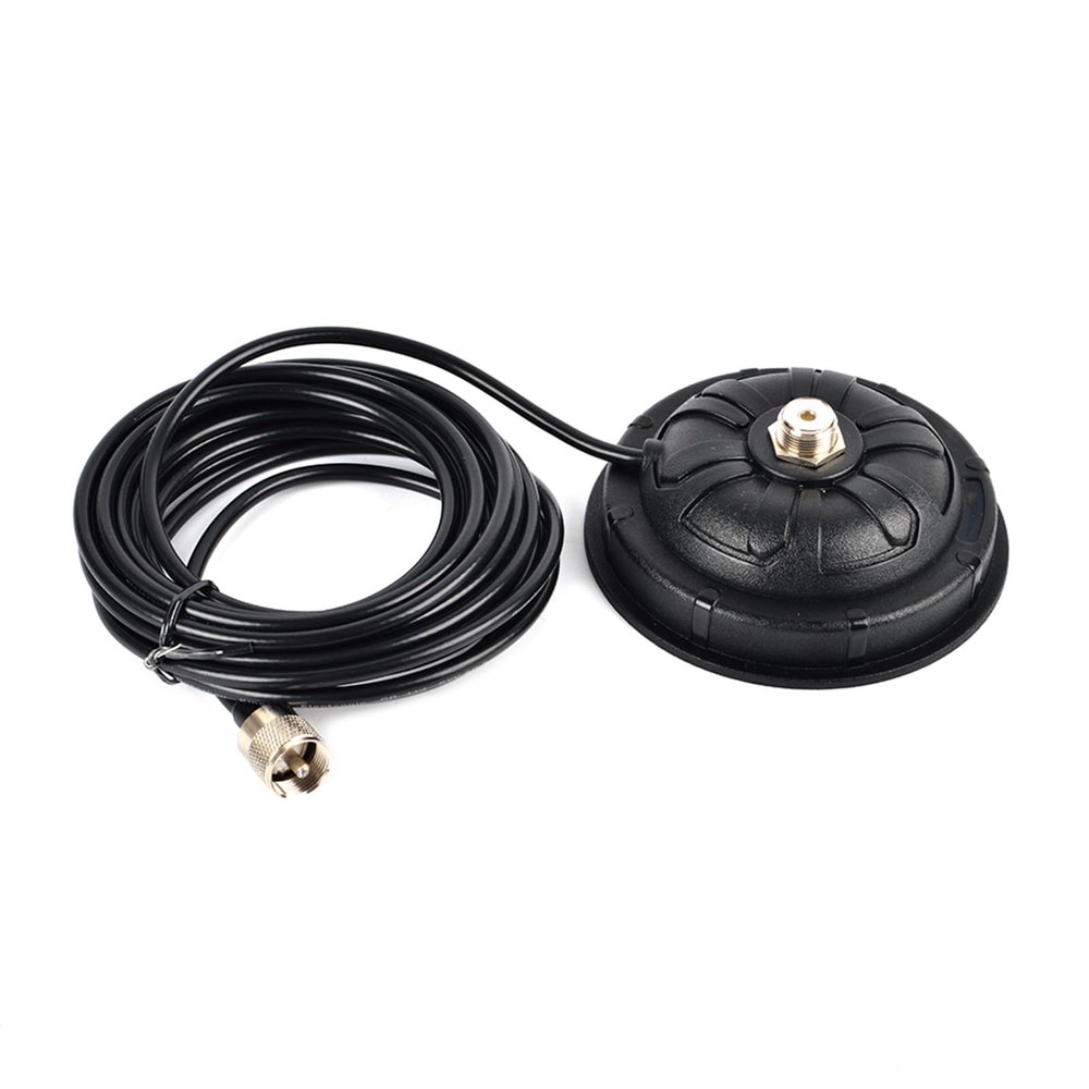 YNIBST 4.5 Inch SO239 Mobile Magnetic Antenna Mount,16.4 ft.RG-58 Cable with PL-259,for HF VHF UHF Mobile Ham Radio Antenna