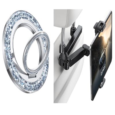 Lamicall 2024 Magnetic Twinkle Ring Phone Holder + Car Headrest Tablet Holder