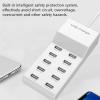 50W USB Charger Power Strip Wall Socket Plug 5V 2.4A High Speed Power Cable 10-bit USB port Support 10 Devices Charge,B view 2