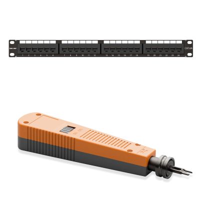 iwillink 24-Port Cat6A Patch Panel and Punch Down Tool with 110 Blade Type