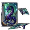 Clear Case for Samsung Galaxy Tab S9 FE Plus 12.4 Inch 2023 Soft TPU Cover with Foldable Kickstand & Pencil Holder, Shockproof Rugged Case for Galaxy Tab S9 FE+ Tablet, Blue Dragon view 1