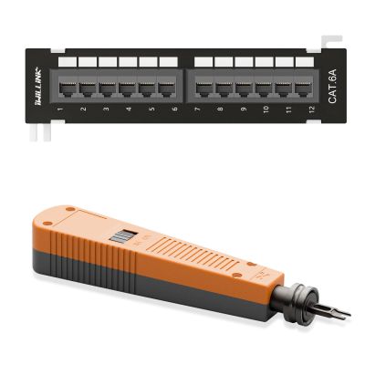 iwillink 12-Port Cat6A Patch Panel and Punch Down Tool with 110 Blade Type
