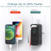 Surge Protector Outlet Extender - with Rotating Plug, 6 AC Multi Plug Outlet with 3 USB Ports, 1800J Wall Charger, 3-Sided Power Strip with Spaced Outlet Splitter for Home, Office, Travel Black view 3