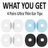 A-Focus Fit in Case for AirPods Pro 2nd Ultra Thin Ear Tips Replacement Silicone Dust Proof Anti-Scratch Eartips Earbuds Cover Accessories Compatible with AirPods Pro 2 Black White Blue 4 Pairs view 4