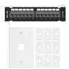 iwillink 12-Port Cat6A Patch Panel and 1 Port Keystone Jack Wall Plate 10-Pack view 1