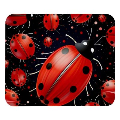 Square Mouse Pad Gaming Mouse Pads Anti-Slip Rubber Mouse Mat with Stitched Edges for Gaming, Office, Laptop, PC,(8.3x9.8 inches)- Red Seven Star Ladybug