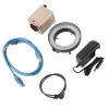 JOEBO Microscope Kit 1080P 3 in 1 Industrial Video Microscope Camera with Adjustable LED Ring Light Microscope Lens Adapters (Color : with 500x) view 3