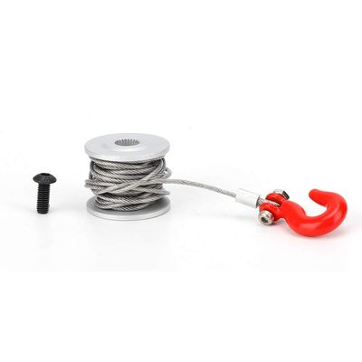 QANYEGN 25T Servo Winch Roller, Remote Control Vehicle Parts, Aluminum RC Track Winch Upgrade Parts(siery red)