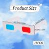 salbsever 10 Pairs 3D Paper Glasses for Movies, Movie Glasses, 3D Glasses Red and Cyan Lens White Frame Anaglyph Glasses Cardboard for Movies, Folded in Protective Sleeve view 2