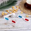 salbsever 10 Pairs 3D Paper Glasses for Movies, Movie Glasses, 3D Glasses Red and Cyan Lens White Frame Anaglyph Glasses Cardboard for Movies, Folded in Protective Sleeve view 3