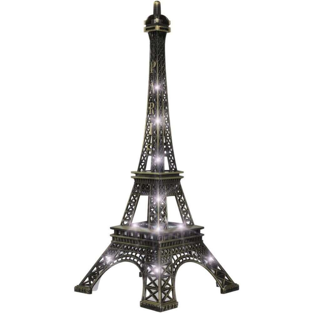 anso LED Eiffel Tower Night Light DIY Table Lamp Decoration Gift Desk Light Bedroom Home Decor Tabletop, Brown