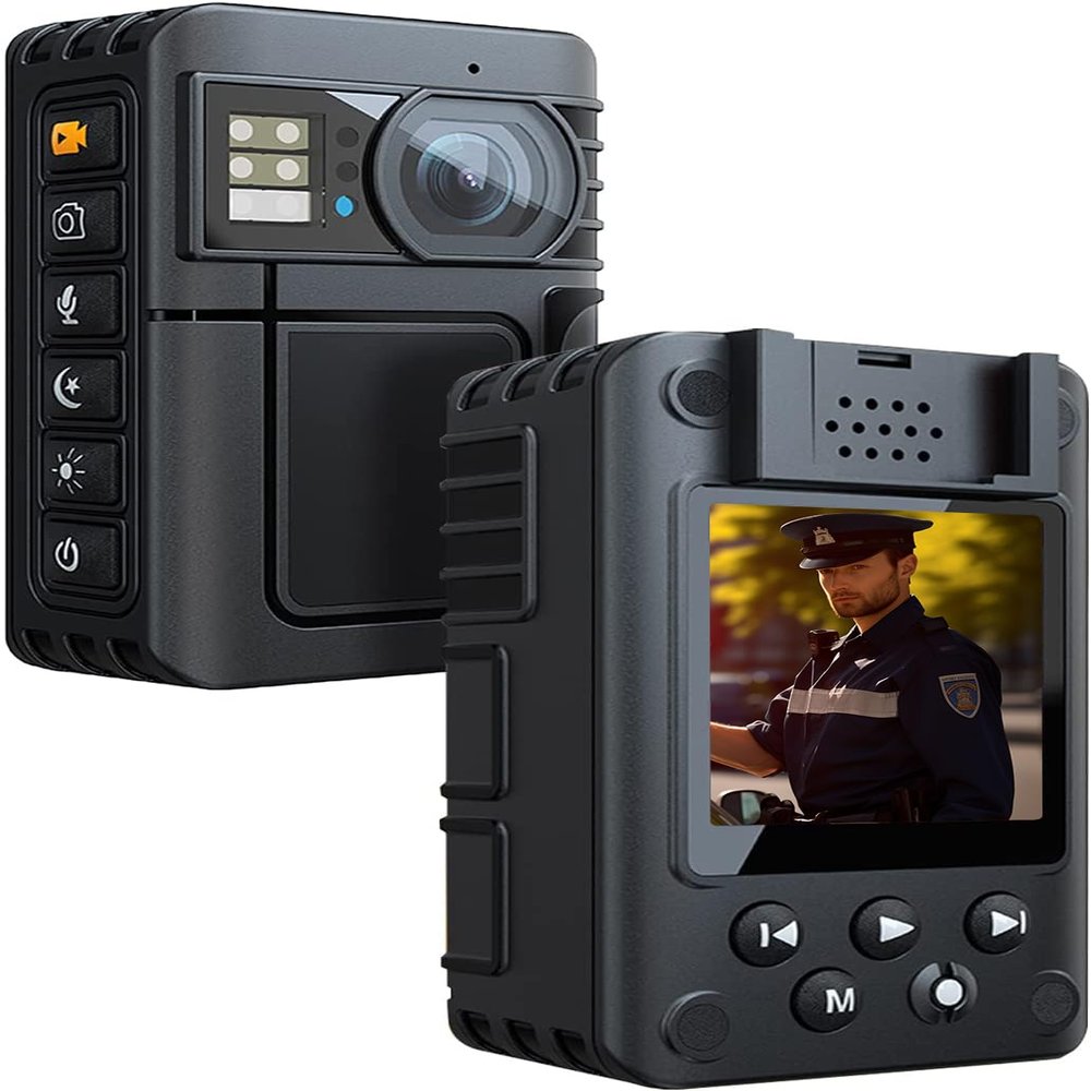 ONCHEER 1080P Body Camera, 64GB Patrol Police Body Worn Camera with Night Vision, Waterproof Wearable Personal Body cam with Shoulder Clip, 10h Record for Law Enforcement/Sporting Trip