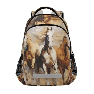 ALAZA Running Horses Backpacks Travel Laptop Daypack School Book Bag for Men Women Teens Kids