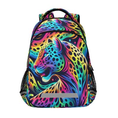 ALAZA Rainbow Leopard Seamless Pattern Backpacks Travel Laptop Daypack School Book Bag for Men Women Teens Kids