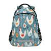 ALAZA Chicken Rooster on Blue Backpacks Travel Laptop Daypack School Book Bag for Men Women Teens Kids view 1
