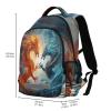 Fire Red and Water Blue Dragon Backpacks Travel Laptop Daypack School Book Bag for Men Women Teens Kids view 3