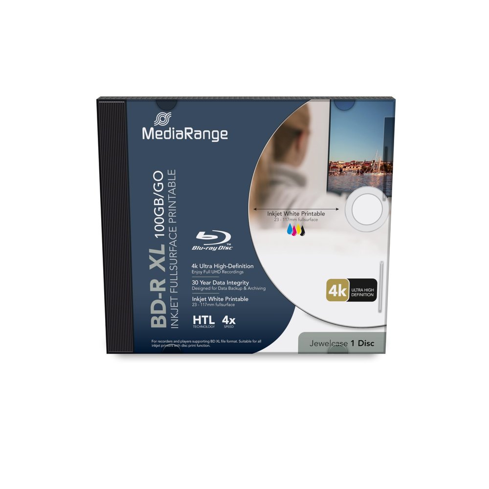 MediaRange BD-R XL 100GB 4X Printable Disc in Jewel Case