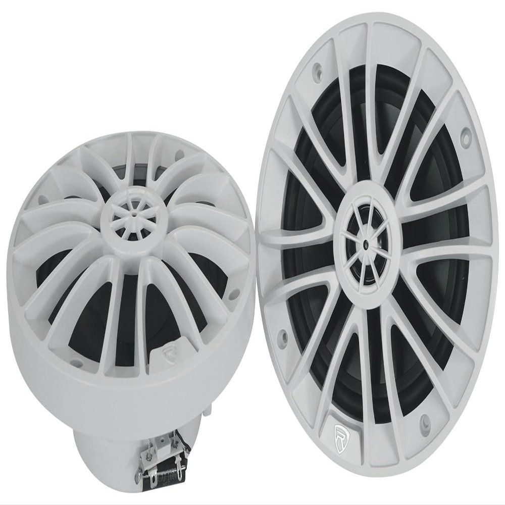Rockville Pair RM-PREMIUM-65 White 6.5" 600W Marine Boat Speakers, True Coax Design, 4-Ohm, Waterproof Poly Injection Cone, High-Power Handling for Boats, ATVs, and UTVs