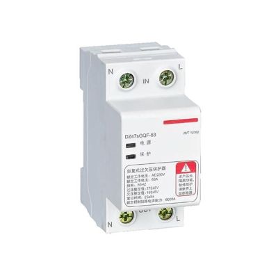 BSXYLVA Overvoltage and undervoltage Protector DZ47sGQF 1P+N 80A top in and Bottom Out