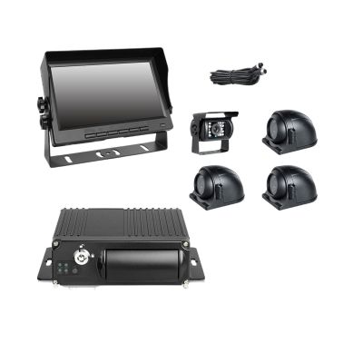 1080P Waterproof Night Vision AHD Car Dvr 4 Camera+4CH SD Truck Bus Taxi Video Recorder Mdvr+7Inch Car Monitor for Car Security (Color : MDVR Kits 64G SD)