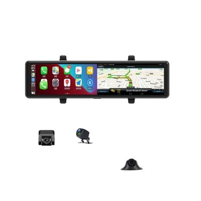 ZYKHPSYA 3 Camera AHD1080P Mirror Car DVR 12Inch Touch Screen WiFi Car Video Recorder G-Sensor Parking Monitor Car Black Box (Color : S33, Size : None), laiyong1987