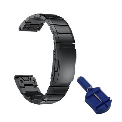 20/22/26mm stainless steel Quick Release WatchBand Fit for Garmin Fenix 7X/7/7S/6/6S/6X Pro/5X/5/5S Plus/Epix 2/MK2(Black 2,Forerunner 955 945)
