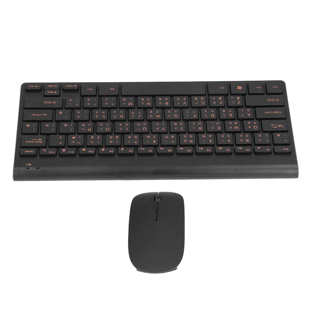 Diyeeni Chinese English Keyboard - 78 Key 2.4G Keyboard and Mouse Combo,Engraving Keycaps, Mute Silent Keys with High Speed Stable Connection for Long Term Usage