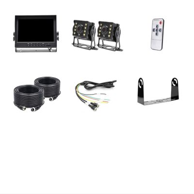 ZYKHPSYA 1920x1080P 9 Inch IPS Screen Truck Bus Vehicle DVR Recorder Parking Monitor with 2 Channels Front Rear Side AHD Car Camera (Color : 10M-15M 2PCS Camera), laiyong1987