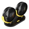 aqxreight USB Dual Head Car Fan Portable Air Conditioner Auto Cooler Ventilation 12V (Black and Yellow), aqxreight1vrgt8a9wm-03 view 1