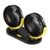 aqxreight USB Dual Head Car Fan Portable Air Conditioner Auto Cooler Ventilation 12V (Black and Yellow), aqxreight1vrgt8a9wm-03 view 4