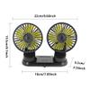 Riloer USB Powered Car Dual Head Fan, Multi-Angle Rotatable Dashboard, Three Gears Summer Cooling Fan Accessories, ABS Car Cooling Fan, Black+Yellow view 2