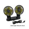 Riloer USB Powered Car Dual Head Fan, Multi-Angle Rotatable Dashboard, Three Gears Summer Cooling Fan Accessories, ABS Car Cooling Fan, Black+Yellow view 3