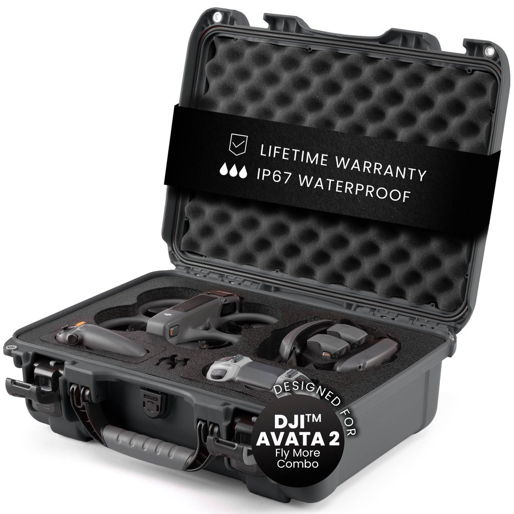NANUK 925 Waterproof Hard Case with Foam Insert for DJI Avata 2 Fly More Combo - Graphite
