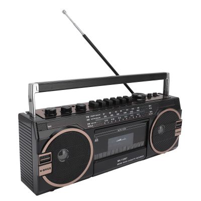 Cassette Tape Player Bluetooth, Cassette Player AM FM SW Radio Stereo, Tape Player Recorder with Speaker and Earphone Jack, USB, TF Card Player, for Daily (Black)