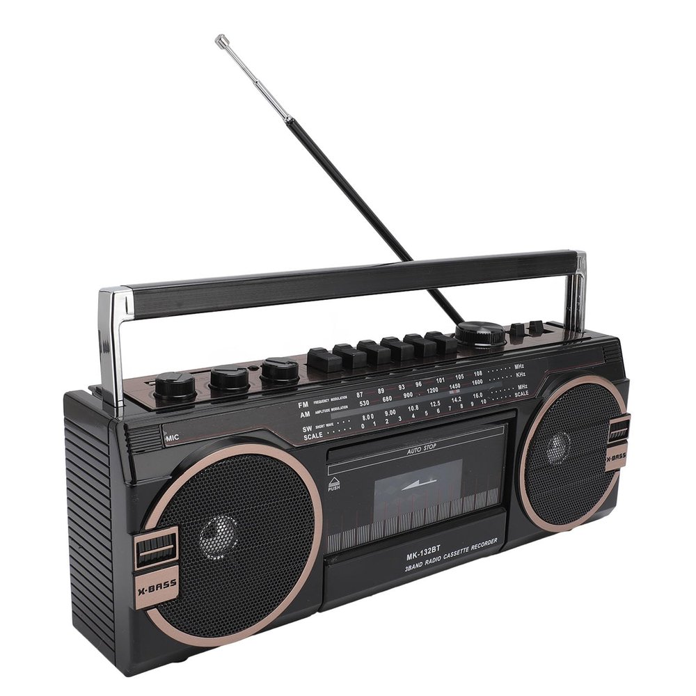 Cassette Tape Player Bluetooth, Cassette Player AM FM SW Radio Stereo, Tape Player Recorder with Speaker and Earphone Jack, USB, TF Card Player, for Daily (Black)