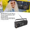 Cassette Tape Player Bluetooth, Cassette Player AM FM SW Radio Stereo, Tape Player Recorder with Speaker and Earphone Jack, USB, TF Card Player, for Daily (Black) view 2