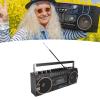 Cassette Tape Player Bluetooth, Cassette Player AM FM SW Radio Stereo, Tape Player Recorder with Speaker and Earphone Jack, USB, TF Card Player, for Daily (Black) view 4