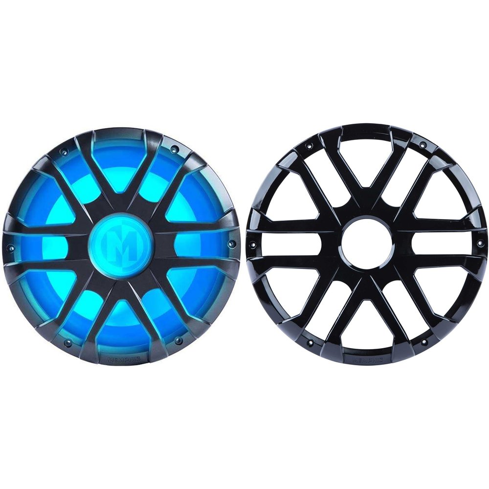 Memphis MM1224 12 in RGB Marine Subwoofer MXA12GB Grill Bundle