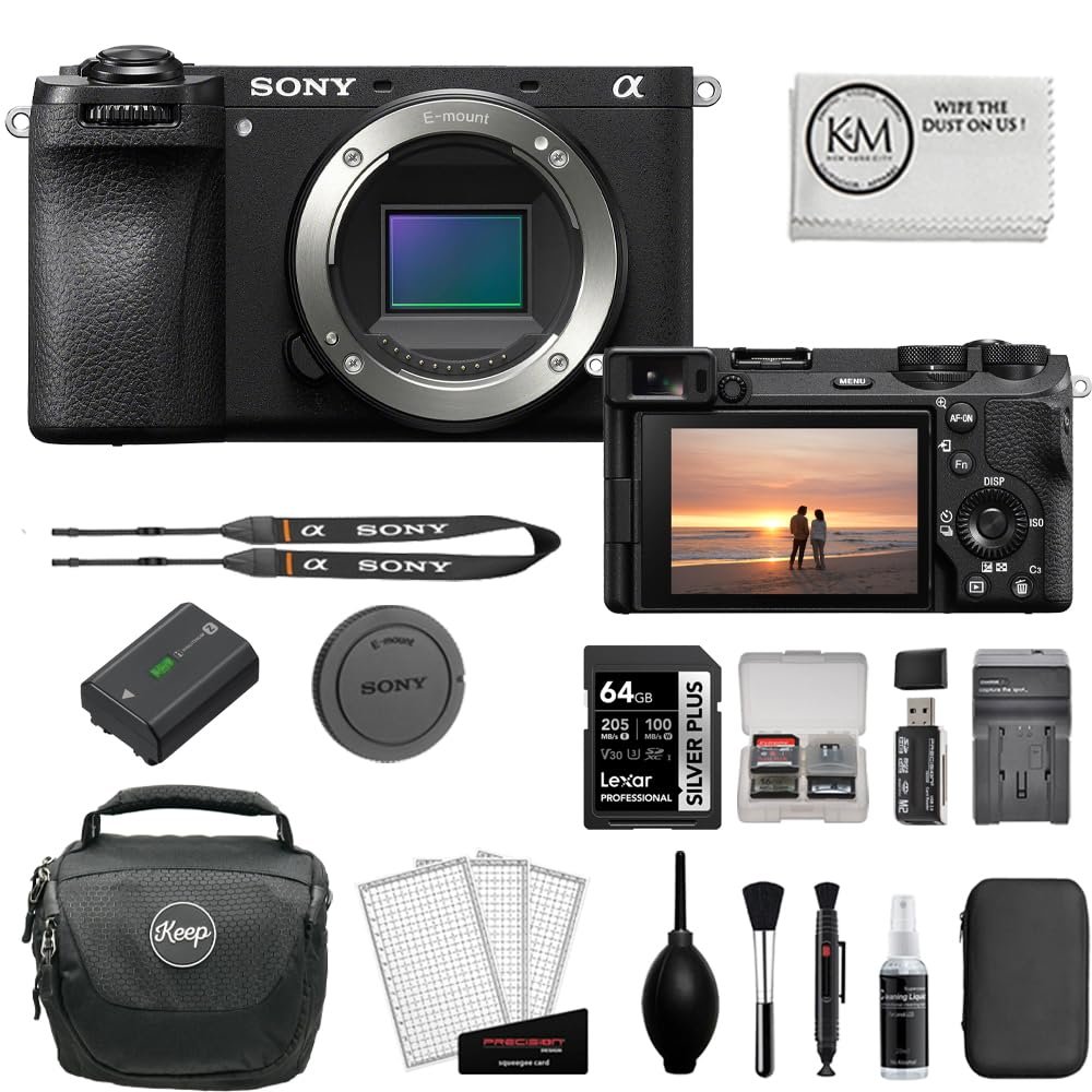 Sony a6700 Mirrorless Camera Body Bundle with 64GB Memory Card + Camera Case + Photo Starter Kit + Charger + Cloth (6 Items)