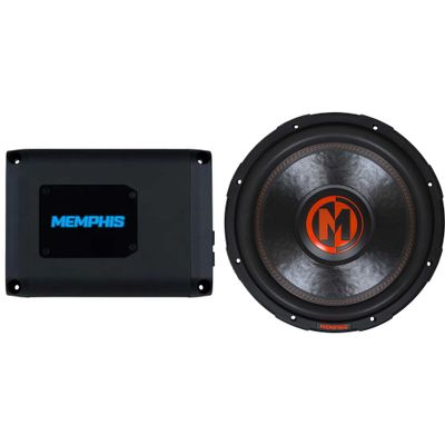 Memphis Audio PRX800.1V2 Monoblock Subwoofer Amplifier and MJP1522 Mojo Pro Series 15" Component Subwoofer with Dual 2-ohm Voice Coils