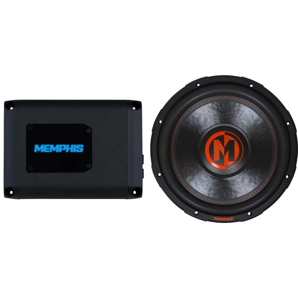 Memphis Audio PRX800.1V2 Monoblock Subwoofer Amplifier and MJP1522 Mojo Pro Series 15" Component Subwoofer with Dual 2-ohm Voice Coils