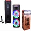 Mr. Dj USA Newyork+ 12" X 2 Rechargeable Portable Bluetooth Karaoke Speaker with Party Flame Lights Microphone TWS USB FM Radio + 7-LED Moving Head DJ Light view 3