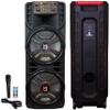 Mr. Dj USA Newyork+ 12" X 2 Rechargeable Portable Bluetooth Karaoke Speaker with Party Flame Lights Microphone TWS USB FM Radio + 7-LED Moving Head DJ Light view 4
