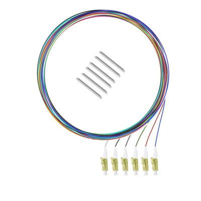 5er Link Technology 6 Strand Milti-Mode LC OM3 Fiber Optic Cable Pigtails for Fusion Splicer Splicing. Includes 6 Fiber Optic Fusion Splice Protective Shrink Sleeves 2.5-60 mm Long (LC OM1)
