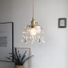 TONFON OJRGG Vintage Brass Glass Chandelier Simple Modern Bedside Pendant Light Crystal Aisle Entrance Ceiling Light Fixture for Kitchen Island Entryway Dining Room Study Room Living Room Bedroom Bar view 3