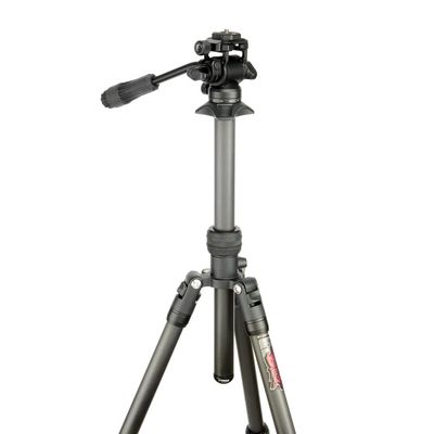 3 Legged Thing Billy Video Carbon Fibre Travel Tripod Kit- Darkness Matte Black (BILLYVIDEODARK2.0)